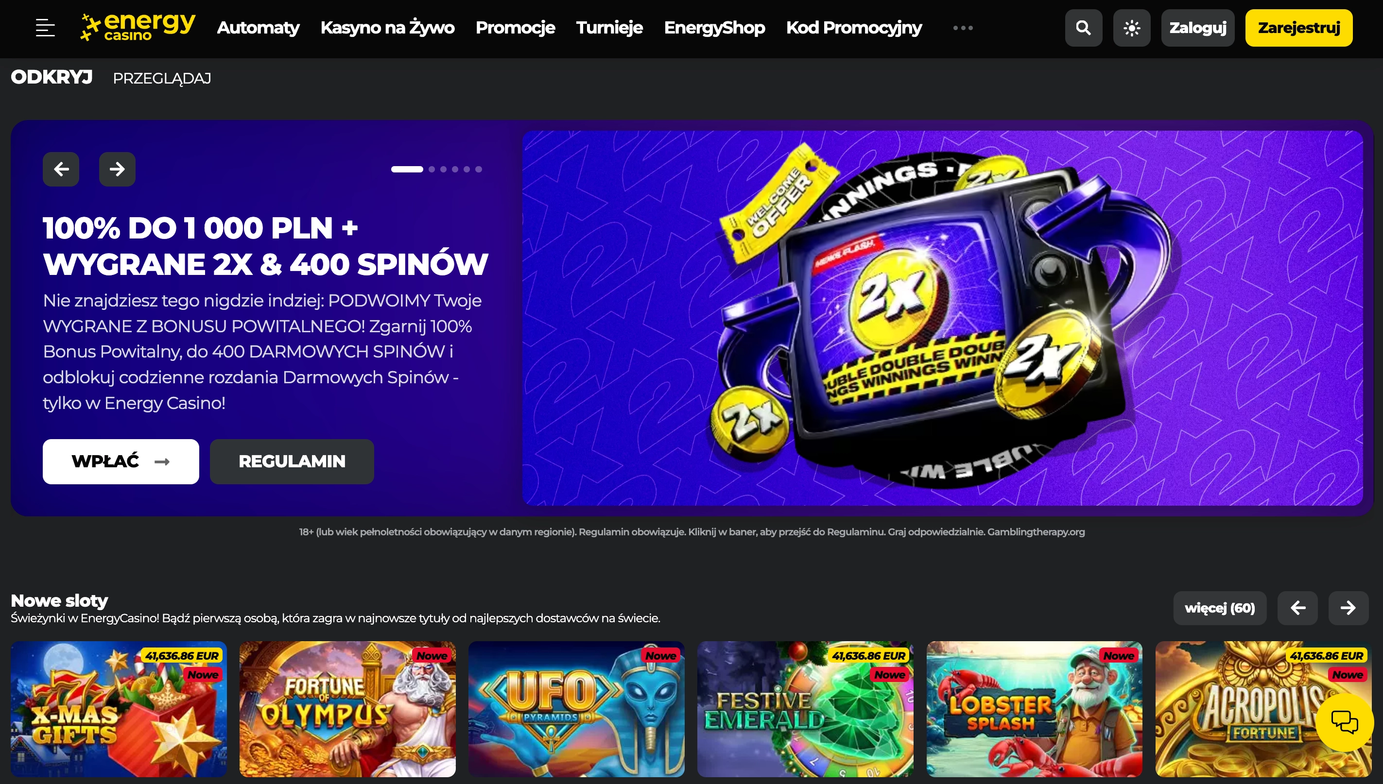 Energy Casino - doświadczony operator